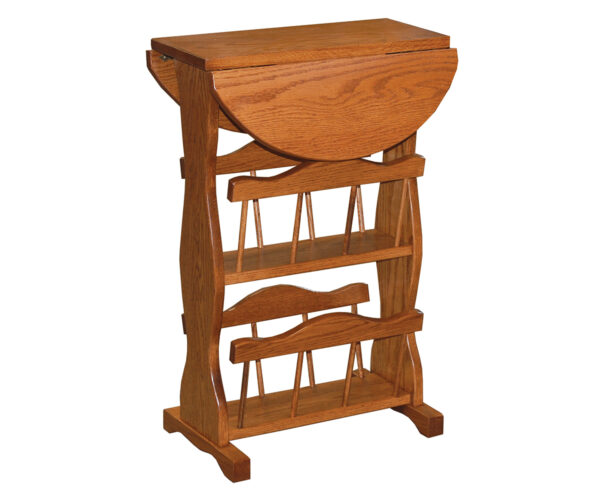 Double Magazine Rack with Drop Leaf